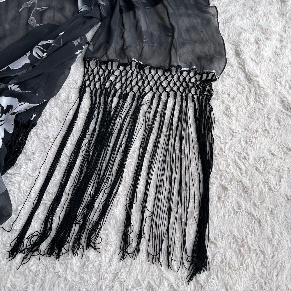 Alex Evenings beaded floral silk slip dress with matching scarf formal cocktail - Picture 10 of 17